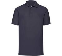 Fruit of the Loom Men's Polo Shirt – 65/35 Polyester-Cotton Short Sleeve – Deep Navy XL