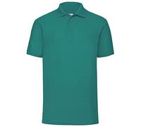 65/35 Pique Short Sleeve Polo Shirt Fruit Of The Loom Emerald XXL