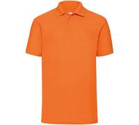 Fruit of the Loom Men's Polo Shirt BC388 – 65/35 Pique Short Sleeve – Orange, M