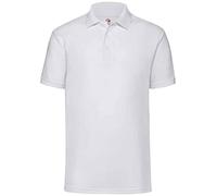 Fruit of the Loom Men's 65/35 Polo Shirt, White, Small