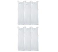 Fruit of the Loom Men's A-shirt Underwear, 6 Pack - White, L UK