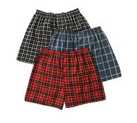 Fruit of the Loom Men's Assorted Tartan Plaids Woven Boxers(Pack of 3) - - S