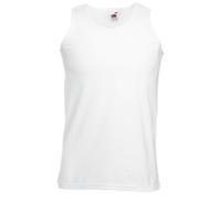 Fruit of the Loom Mens Athletic Sleeveless Vest / Tank Top - White Cotton - Size 2XL