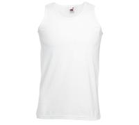 Fruit of the Loom Mens Athletic Sleeveless Vest / Tank Top - White Cotton - Size Medium