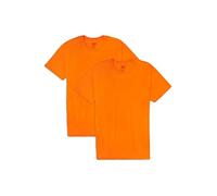 Fruit of the Loom Mens Big & Tall Eversoft Cotton Short Sleeve T Shirts, Breathable & Moisture Wicking with Odor Control, Crew - 2 Pack - Safety Orange, L