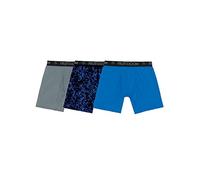 Fruit of the Loom Men's Breathable Boxer Briefs (Regular & Big Man), Regular Leg - Micro Mesh - 3 Pack - Friction Guard Pouch Assorted Blues, Medium