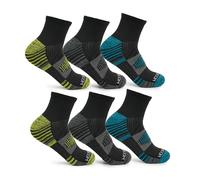 Fruit of the Loom Men's Breathable Performance Socks (6 Pack) (Available in Multiple Styles), Ankle-Black, 4.5-12 UK (Pack of 6)