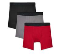 Fruit of the Loom Men's Breathable Underwear Boxer Briefs, Regular Leg - Micro Mesh 3 Pack Assorted, XL UK