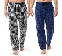 Fruit of the Loom Men's Broadcloth Woven Sleep Pajama Pant Bottom, Blue Plaid/White, XL