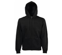 Fruit Of The Loom Mens Classic 80/20 Hooded Sweat Jacket Black XX-Large