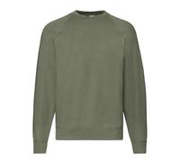 Fruit of the Loom Men's Classic 80 20 Raglan Sweatshirt in Olive | Size: 2XL Fruit Of The Loom Olive 2XL
