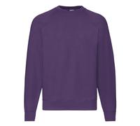 Fruit of the Loom Men's Classic 80 20 Raglan Sweatshirt in Purple | Size: 2XL Fruit Of The Loom Purple 2XL