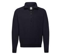 (XXL, Deep Navy) Fruit of the Loom Mens Classic 80/20 Zip Neck Sweatshirt
