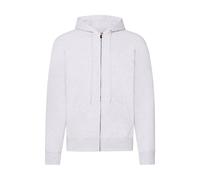 (L, White) Fruit Of The Loom Mens Classic Heather Zipped Hoodie