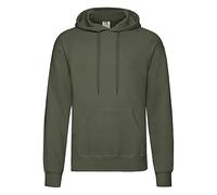Fruit of the Loom Men's Classic Hooded Sweatshirt, Classic Olive, M UK
