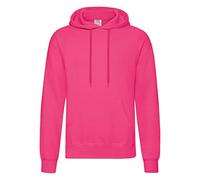FRUIT OF THE LOOM Men's Classic Hooded Sweatshirt, Fuchsia, L UK