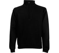 Fruit of the Loom Men's Zip Neck Sweat Sweatshirt, Black (Black 101), Medium
