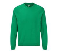 Fruit of the Loom Men's Classic Raglan Jumper in Bright Green | Size: Medium Fruit Of The Loom Bright Green M