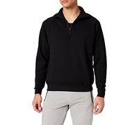 Fruit of the Loom Men's Classic Zip Neck Sweat Regular Fit Plain Turtleneck Long Sleeve Sweatshirt, Black, Xx-Large