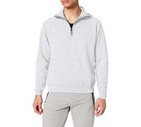 Fruit of the Loom Men's Classic Zip Neck Sweat Regular Fit Plain Turtleneck Long Sleeve Sweatshirt, Grey (Heather Grey), Large (Manufacturer Size: L)