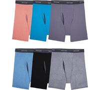 Fruit of the Loom Men's Coolzone Boxer Briefs, Moisture Wicking & Breathable, Assorted Color Multipacks, 6 Pack-Stripe/Solid, 3XL (Pack of 6)
