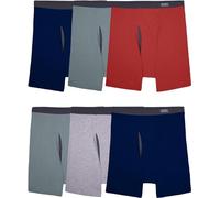 Fruit of the Loom Men's Coolzone Boxer Briefs, Moisture Wicking & Breathable, Assorted Color Multipacks, 6 Pack - Covered Waistband, S