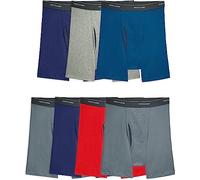 Fruit of the Loom Men's Coolzone Boxer Briefs, Moisture Wicking & Breathable, Assorted Color Multipacks, 7 Pack - Covered Waistband, M