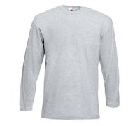 Fruit of the Loom Men's Cotton Value Long Sleeve T Shirt Heather M