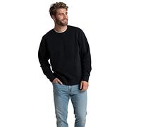 Fruit of the Loom Men's Crafted Comfort Fleece Crewneck Sweatshirts & Pullover Hoodies, Super Soft Cotton Blend, Sizes S-2X, Garment Dyed Black Ink, L
