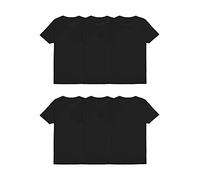 Fruit of the Loom Men's Stay Tucked Crew T-Shirt, Regular-6 Pack Black, Large