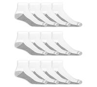Fruit of the Loom Men's Dual Defense Ankle Socks (12 Pack), White, 4.5-12 UK (Pack of 12)