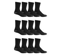 Fruit of the Loom Men's Dual Defense Crew Socks (12 Pack) Casual, Black, 4.5-12 UK