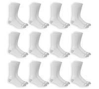 Fruit of the Loom Men's Dual Defense Crew Socks 12 Pair, White/Grey, Shoe Size: 6-12
