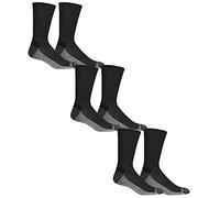 Fruit of the Loom Men's Essential 6 Pack Casual Crew Socks | Arch Support | Black & White, Black, Shoe Size: 6-12