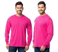 Fruit of the Loom Men's Eversoft Cotton Long Sleeve T Shirts, Breathable & Moisture Wicking with Odor Control T-Shirt | Sweatshirt for men and women, cotton/polyester mix, crew neck, classic fit + free MyShirt fabric bag