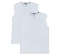 Fruit of the Loom Men's Eversoft Cotton Sleeveless T Shirts, Breathable & Moisture Wicking with Odor Control, Sizes S-4x Undershirt, Muscle-2 Pack-White, Medium (Pack of 2)