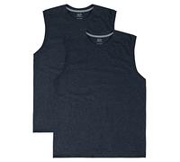 Fruit of the Loom Men's Eversoft Cotton Sleeveless T Shirts, Breathable & Moisture Wicking with Odor Control, Sizes S-4x Undershirt, Muscle-2 Pack-Black Heather, XXL (Pack of 2)