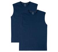 Fruit of the Loom Men's Eversoft Cotton Sleeveless T Shirts Breathable & Moisture Wicking with Odor Control Sizes S-4X Muscle-2 Pack-Navy 3X-Large