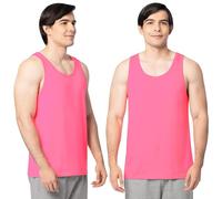 Fruit of the Loom Men's Eversoft Cotton Sleeveless T Shirts, Breathable & Moisture Wicking with Odor Control, Sizes S-4x Undershirt, Tank-2 Pack-Neon Pink, XL (Pack of 2)