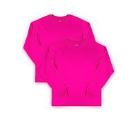 Fruit of the Loom Men's Eversoft Cotton T Shirts, Breathable & Moisture Wicking with Odor Control, Long Sleeve-Cyber Pink, 4XL
