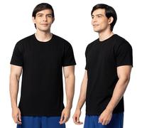 Fruit of the Loom Men's Eversoft Cotton T Shirts, Breathable & Moisture Wicking with Odor Control, Sizes S-4x, Crew-2 Pack-Black, Medium (Pack of 2)