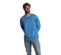 Fruit of the Loom Men's Eversoft Fleece Crewneck Sweatshirts Moisture Wicking & Breathable Sizes S-4X Garment Dyed Favorite Blue Small