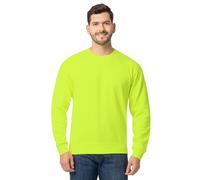 Fruit of the Loom Men's Eversoft Fleece Crewneck Sweatshirts, Moisture Wicking & Breathable, Sizes S-4x Shirt, Safety Green, XL