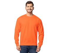 Fruit of the Loom Men's Eversoft Fleece Crewneck Sweatshirts, Moisture Wicking & Breathable, Sizes S-4x Shirt, Safety Orange, M