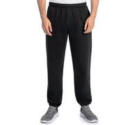 Fruit of the Loom Men's Eversoft Fleece Elastic Bottom Sweatpants with Pockets, Relaxed Fit, Moisture Wicking, Breathable, Black, X-Large