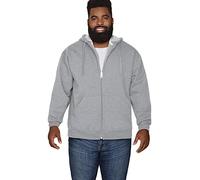 Fruit of the Loom Men's Eversoft Fleece Hoodies, Pullover, Moisture Wicking & Breathable, Sizes S-4x Hooded Sweatshirt, Grey Heather Full Zip, XXL Big