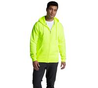 Fruit of the Loom Men's Eversoft Fleece Hoodies, Pullover, Moisture Wicking & Breathable, Sizes S-4x Hooded Sweatshirt, Safety Green Full Zip, XL