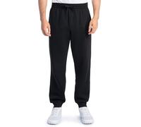 Fruit of the Loom Men's Eversoft Fleece Joggers with Pockets, Relaxed Fit, Moisture Wicking, Breathable, Tapered Sweatpants, Cotton Blend-Black, X-Large