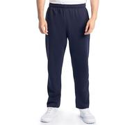 Fruit of the Loom Men's Eversoft Fleece Open Bottom Sweatpants with Pockets, Relaxed Fit, Moisture Wicking, Breathable, Navy, Large
