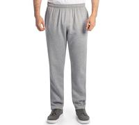 Fruit of the Loom Men's Eversoft Fleece Open Bottom Sweatpants with Pockets, Relaxed Fit, Moisture Wicking, Breathable, Grey Heather, XXL